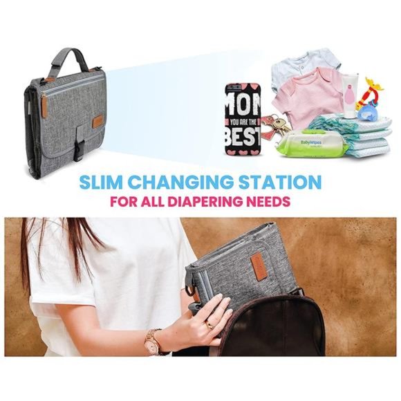 Portable Changing Pad with Shoulder Strap - Detachable Travel Changing Pad - Picture 5 of 6
